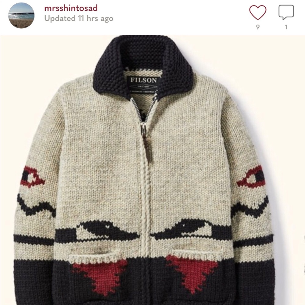 BUYER BEWARE Filson Cowichan Flying Geese Sweater Limited